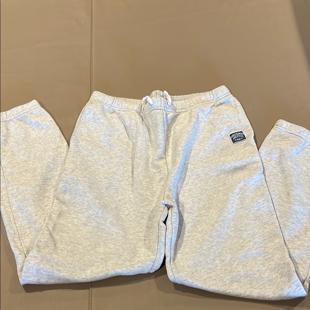 Light Gray Sweatpants with Abercrombie and Fitch Patch